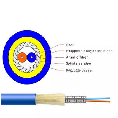 KEXINT Armoured Anti Rodent Indoor Fiber Optical Cable GJSFJV One Tube With 2 Cores