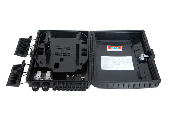 16 Core Outdoor Fiber Optic Distribution Cabinet Black PC ABS PE Fiber Splicing 1*16