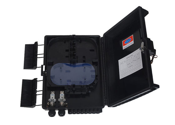 16 Core Outdoor Fiber Optic Distribution Cabinet Black PC ABS PE Fiber Splicing 1*16