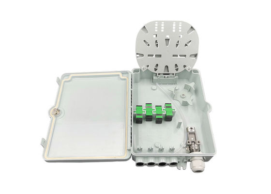Wall Mount Fiber Optic Distribution Box Hoding Pole 4 Cores White Black Color IP65
