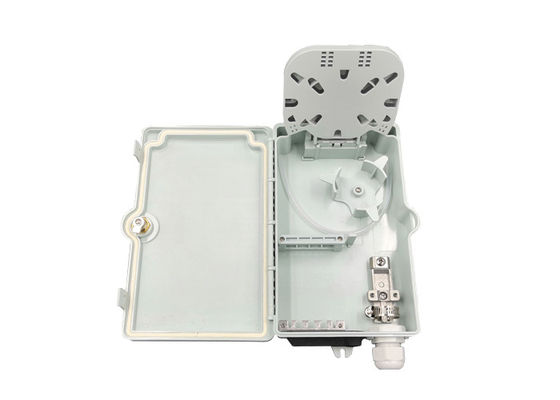 Wall Mount Fiber Optic Distribution Box Hoding Pole 4 Cores White Black Color IP65