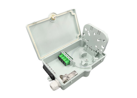 Wall Mount Fiber Optic Distribution Box Hoding Pole 4 Cores White Black Color IP65