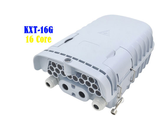 16 Core Fiber Optic Distribution Box Gray PC ABS PE Wall Hanging Pole Installation