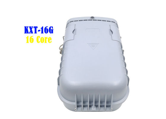 16 Core Fiber Optic Distribution Box Gray PC ABS PE Wall Hanging Pole Installation