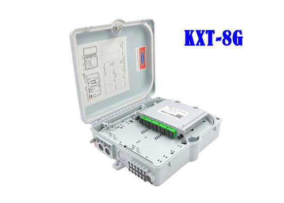 8 Core Fiber Optic Distribution Box Gray PC ABS Splitter Fiber Splicing LGX 1×8