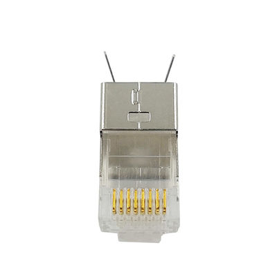 Nickel Plated Shielded FTP 8p8c Cat6 Cat7 Cat8 Plug , KEXINT Rj45 Ethernet Plug
