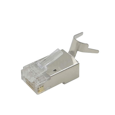 Nickel Plated Shielded FTP 8p8c Cat6 Cat7 Cat8 Plug , KEXINT Rj45 Ethernet Plug