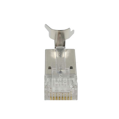 Nickel Plated Shielded FTP 8p8c Cat6 Cat7 Cat8 Plug , KEXINT Rj45 Ethernet Plug