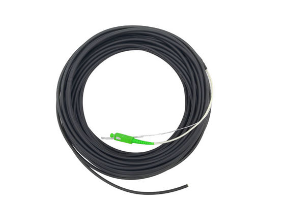 Black 4.0 FTTH Drop Cable Fiber Optical Patch Cord With 2.0 Connector SC/APC