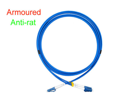 Armoured Duplex Fiber Optical Patch Cord Indoor 3.0 SOS DX LC/UPC Connector
