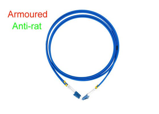 Armoured Duplex Fiber Optical Patch Cord Indoor 3.0 SOS DX LC/UPC Connector