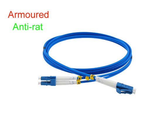 Armoured Duplex Fiber Optical Patch Cord Indoor 3.0 SOS DX LC/UPC Connector