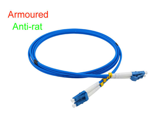 Armoured Duplex Fiber Optical Patch Cord Indoor 3.0 SOS DX LC/UPC Connector