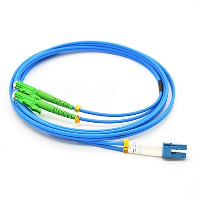 KEXINT E2000 APC To LC UPC Armored Fiber Patch Cable Duplex Single Mode / Multi Mode