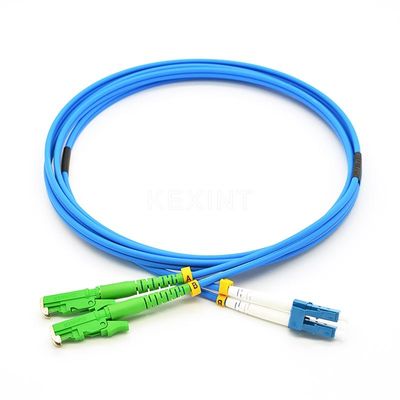 KEXINT E2000 APC To LC UPC Armored Fiber Patch Cable Duplex Single Mode / Multi Mode