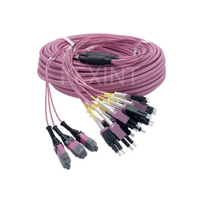 KEXINT FTTH MPO LC Uniboot OM4 Fiber Optic Patch Cord Grade B 3*12 36 Cores Multimode