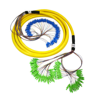FTTH 64 Cores Unitube Yellow Fiber Patch Cables With Different Connector