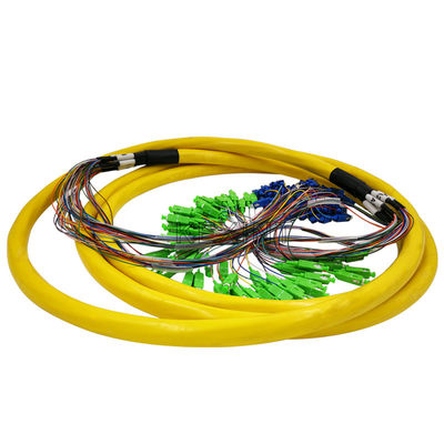 FTTH 64 Cores Unitube Yellow Fiber Patch Cables With Different Connector