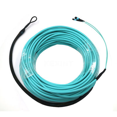 FTTH OM3 MPO To MPO Fiber Optical Patch Cord With Pulling Eye