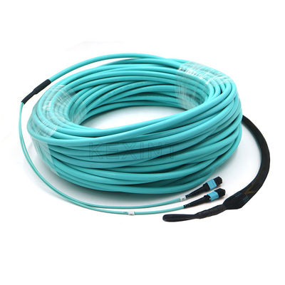 FTTH OM3 MPO To MPO Fiber Optical Patch Cord With Pulling Eye