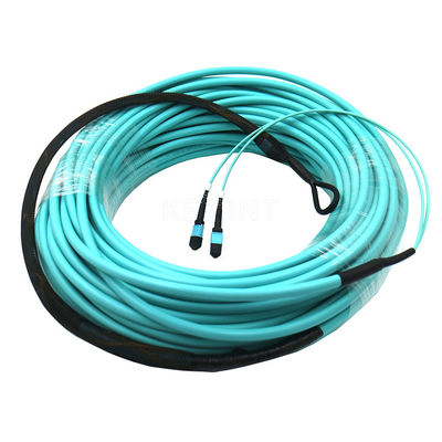 FTTH OM3 MPO To MPO Fiber Optical Patch Cord With Pulling Eye