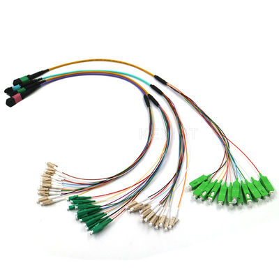 OM3 OM4 G657A Fiber Optic Trunk Cable 24 Core MTP MPO LC  Connector
