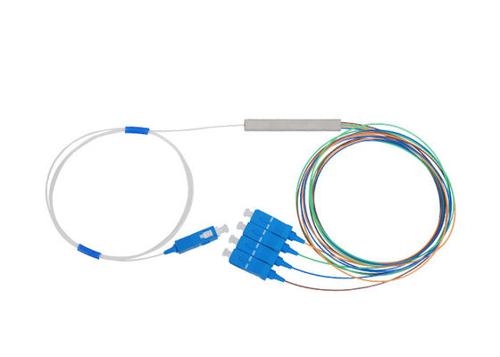 0.15db 1×4 Fiber Optic PLC Splitter SM 1650dB Wave 1650nm Multi Color