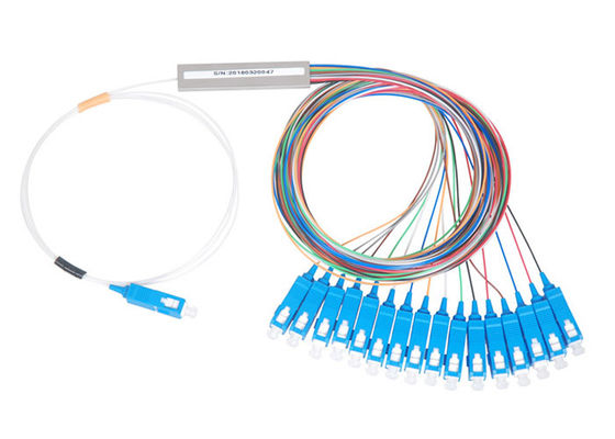 Powered FTTH Passive Fiber Optic Splitter UPC 0.9mm 55 DB Return Loss