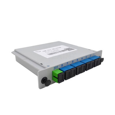 Fiber Optical LGX PLC Splitter FTTH 1x8 SC UPC Connector Card Type