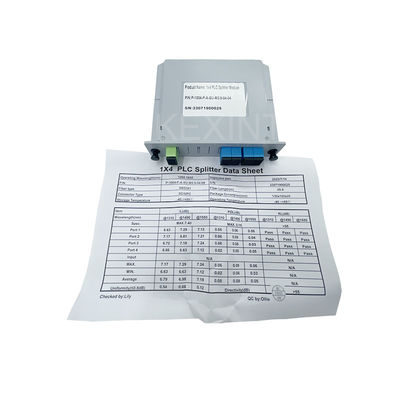 KEXINT FTTH LGX Card Type PLC Optical Splitters 1x4 SC UPC G657A1 Fiber Optic PLC Splitter