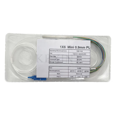 Ftth Single Mode Fiber Splitter 1x6 Mini Type Sc Upc Connecter G657a1