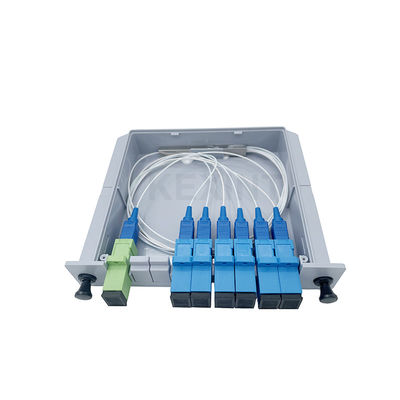 KEXINT FTTH Single Mode 1x6 LGX Card Type SC UPC Connecter G657A1 Fiber Optical PLC Splitter