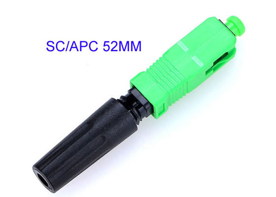 SC-APC Quick Connect Fiber Optic Connectors 0.3dB Insertion Loss Easily Installed 52MM
