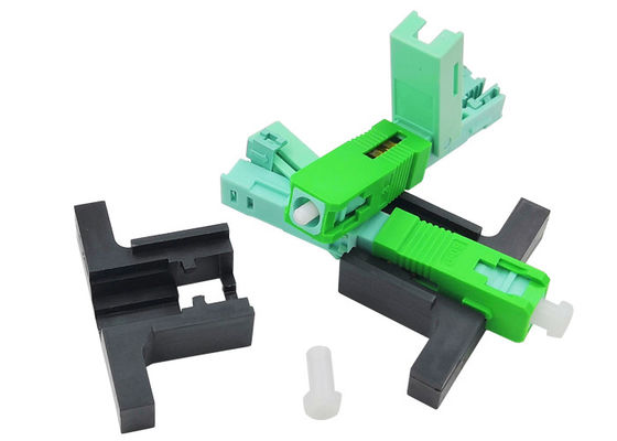 SC APC Fiber Optic Quick Connector Single Mode FTTH Tool 0.2dB Insertion Loss