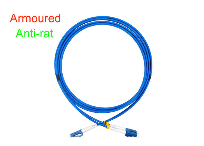 Armoured Duplex Fiber Optical Patch Cord Indoor 3.0 SOS DX LC/UPC Connector